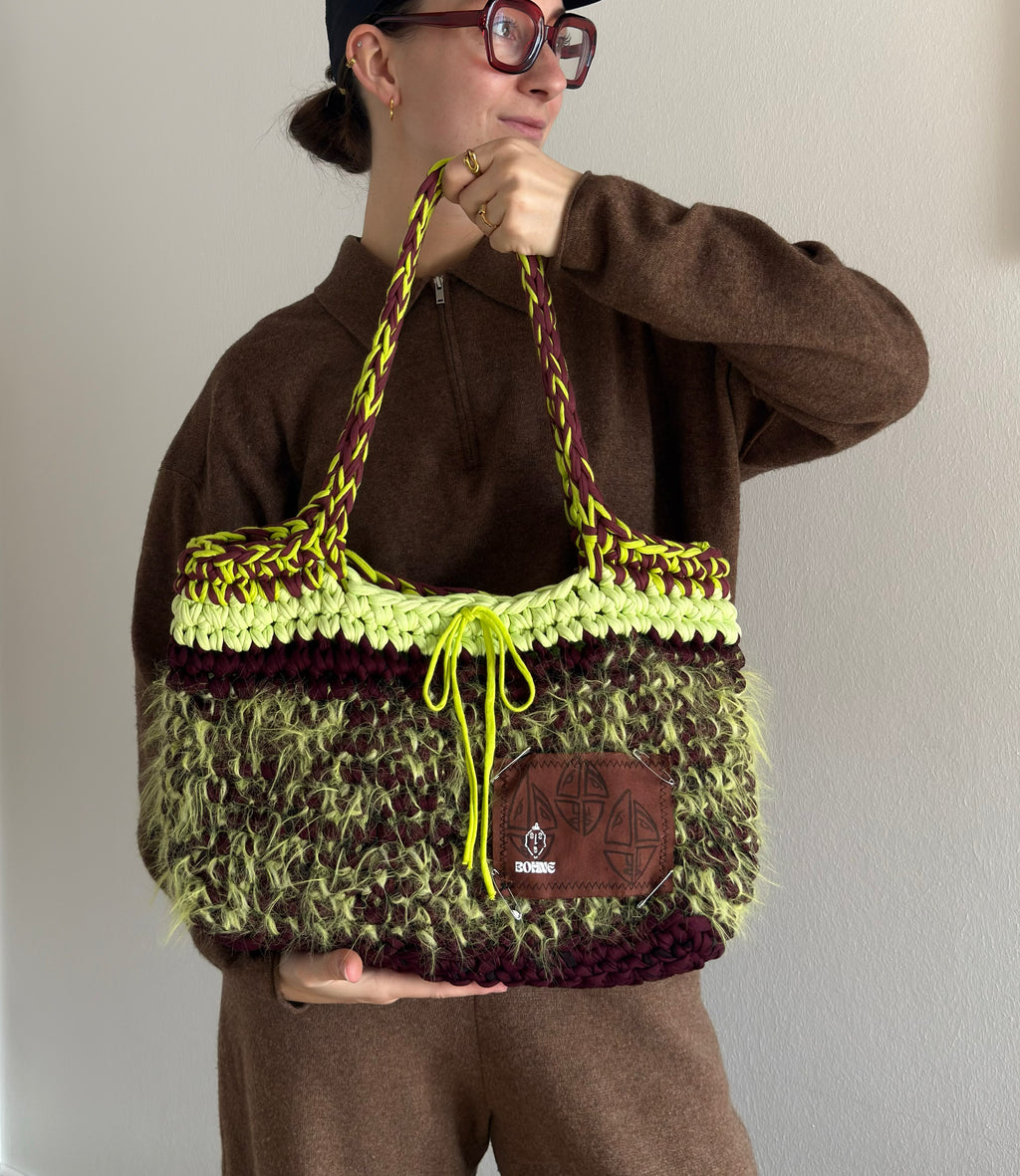 TOTE Wild Fern | handgehäkelte Tasche aus Recyclinggarn