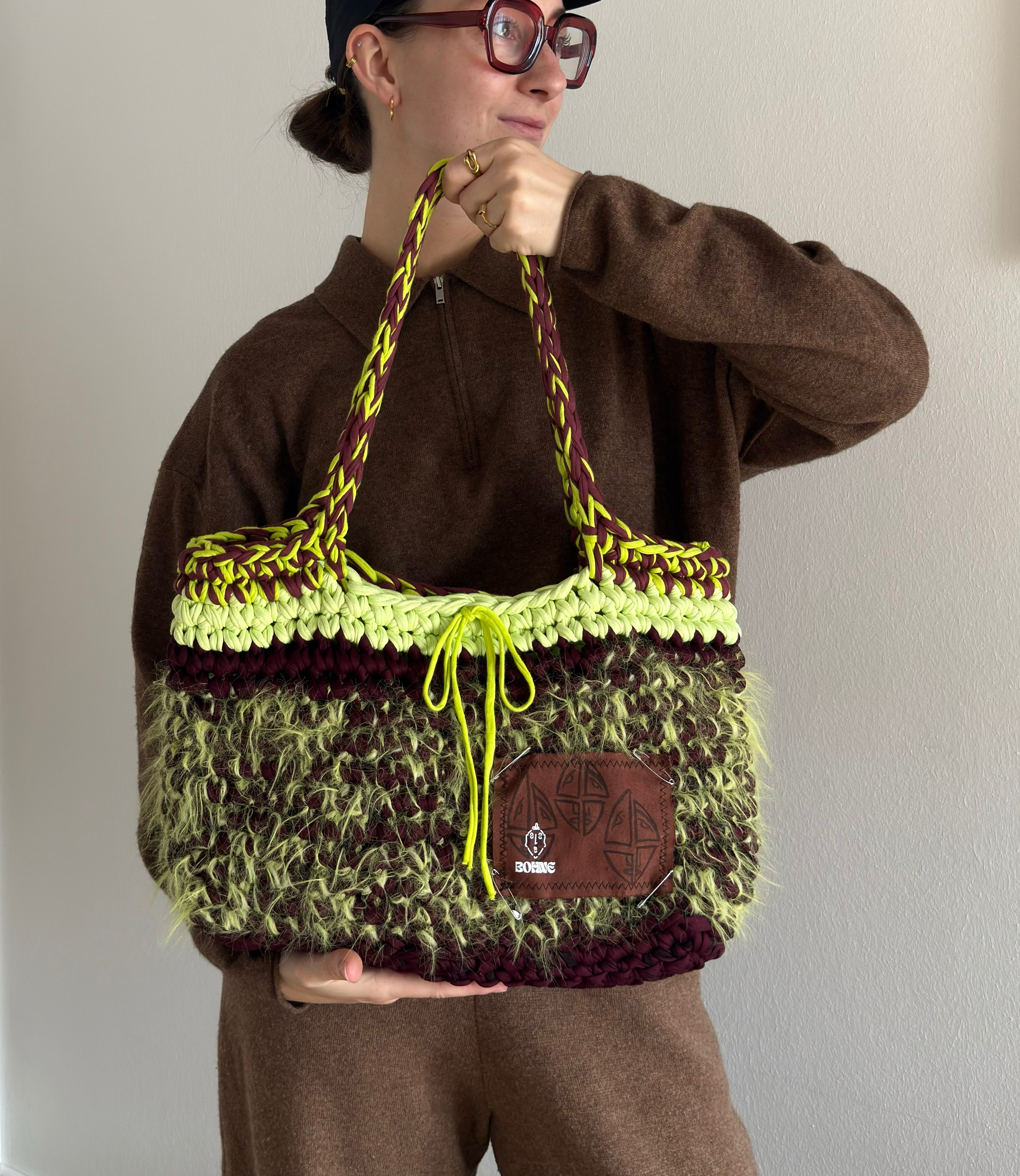 TOTE Wild Fern | handgehäkelte Tasche aus Recyclinggarn