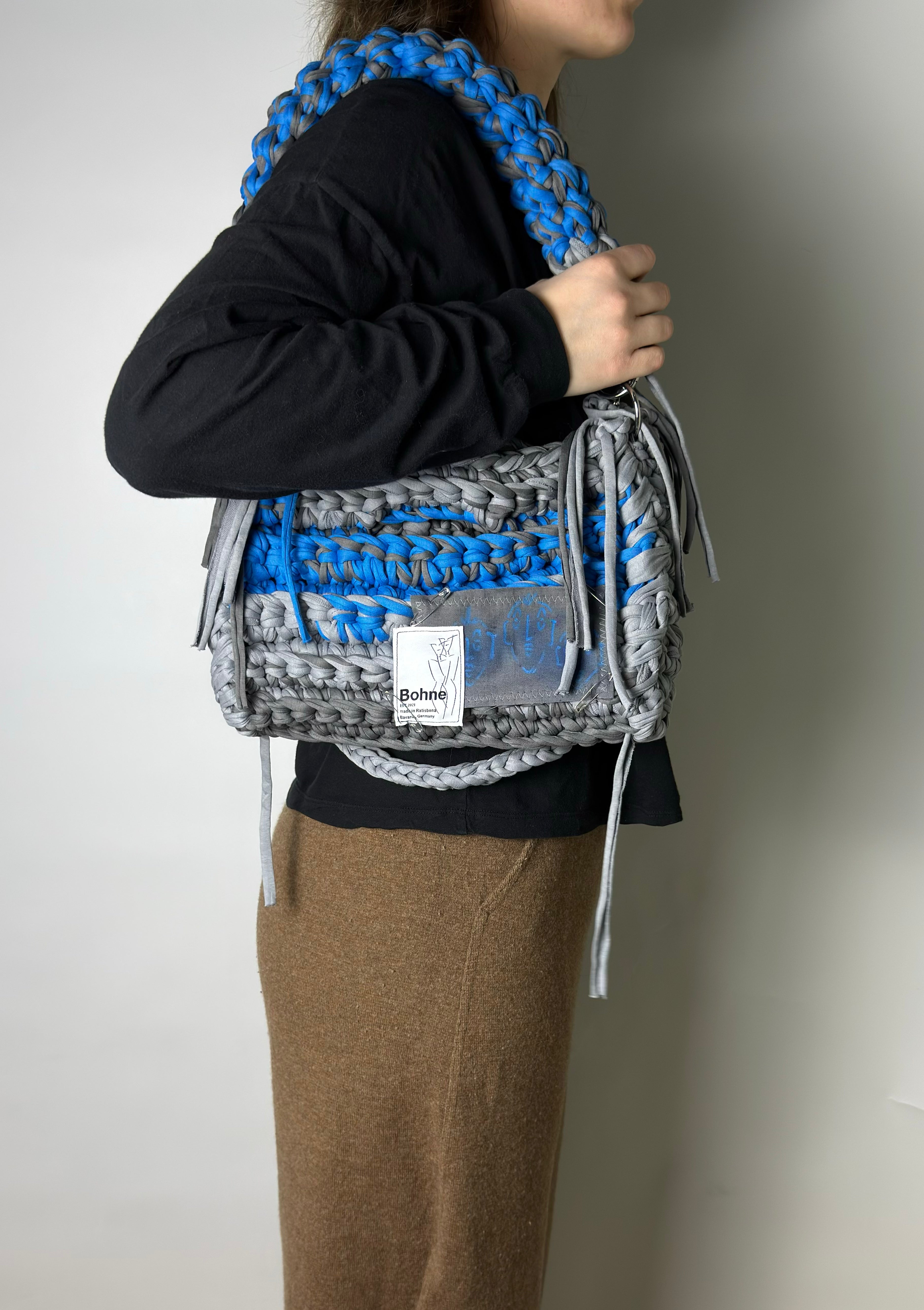 MODUL Stone| handgehäkelte Tasche aus Recyclinggarn