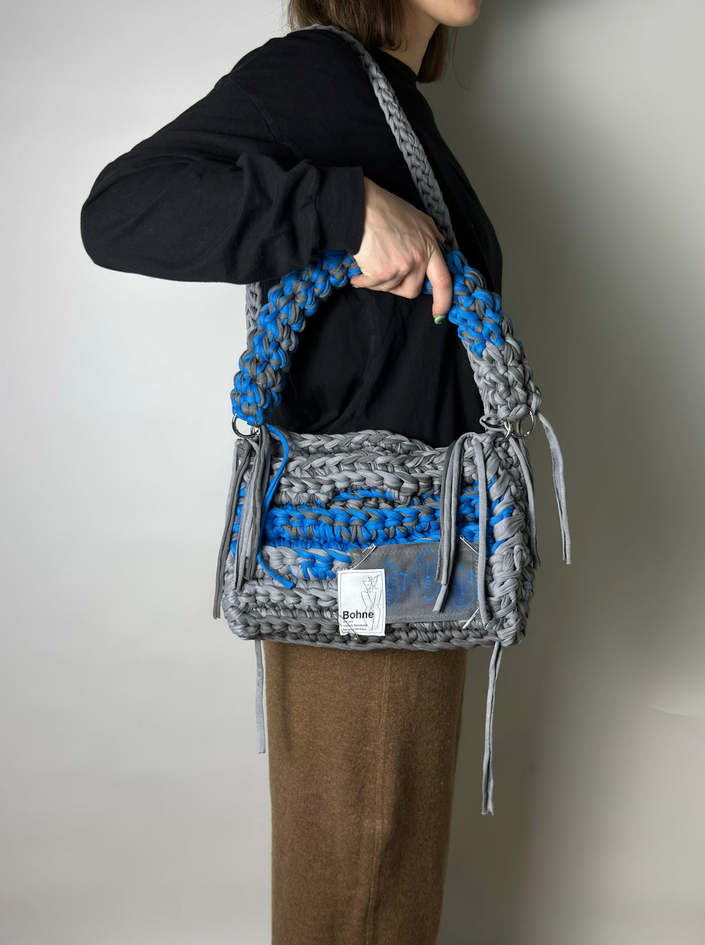 MODUL Stone| handgehäkelte Tasche aus Recyclinggarn