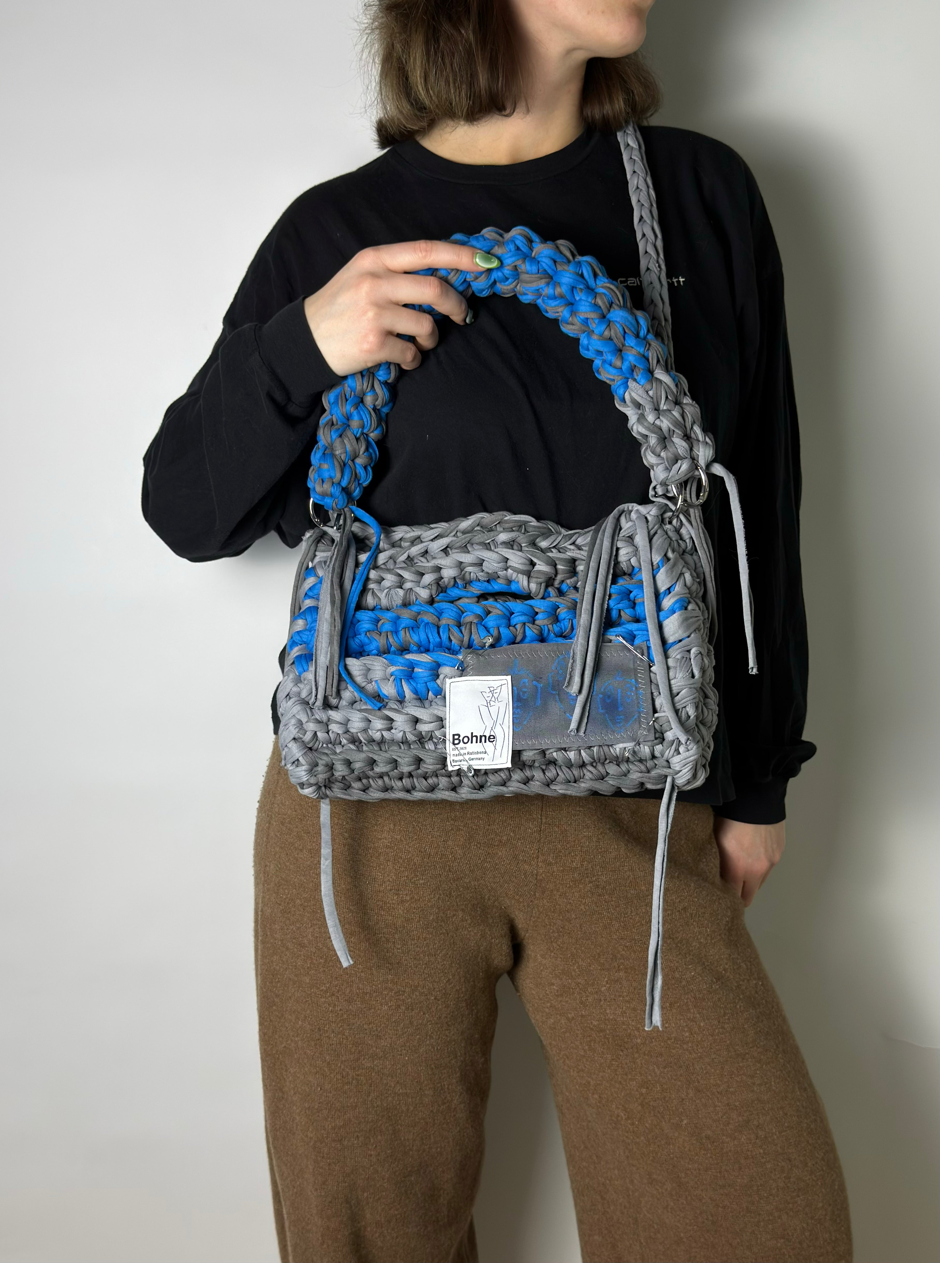 MODUL Stone| handgehäkelte Tasche aus Recyclinggarn