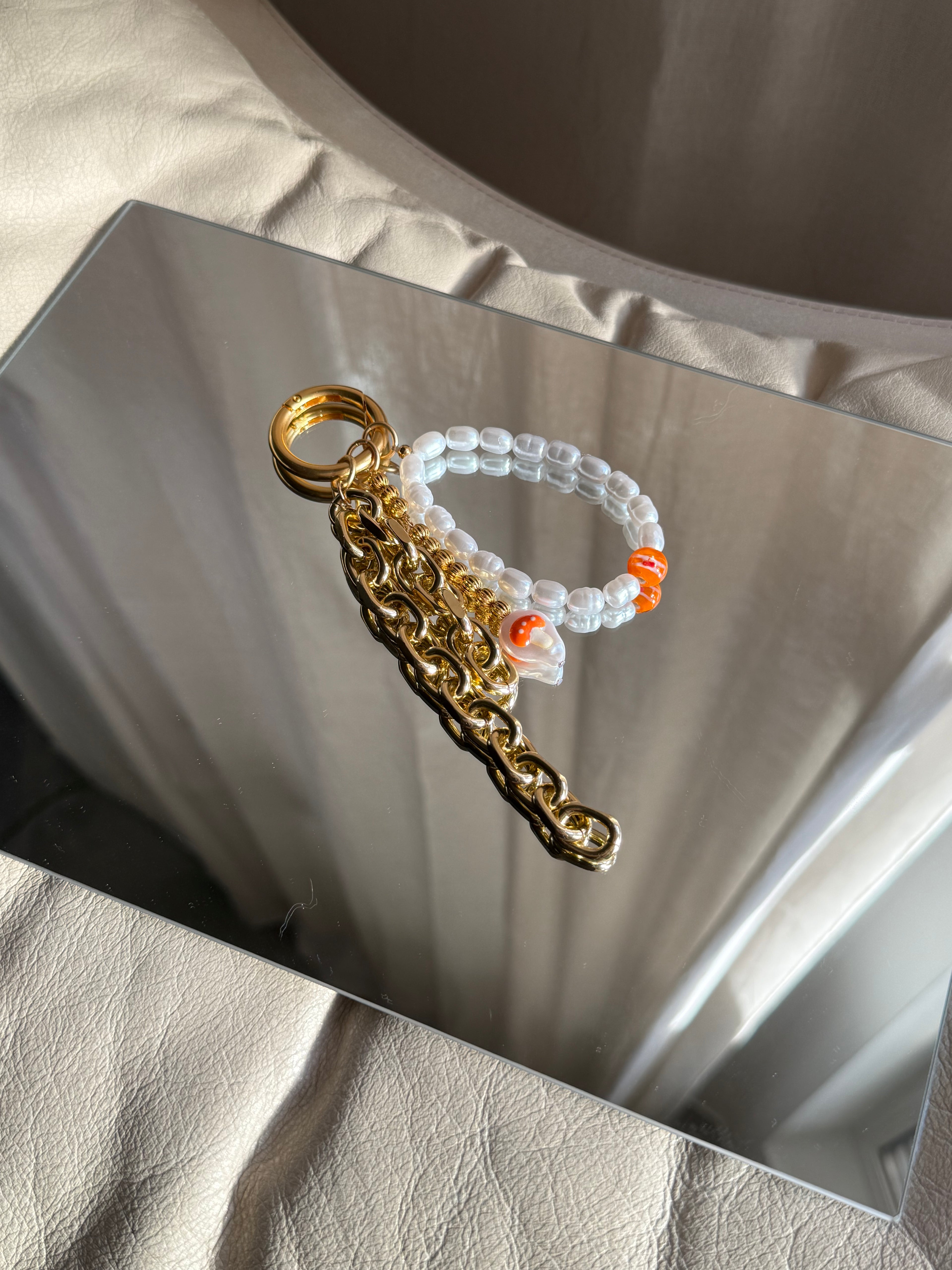 Perlenanhänger gold