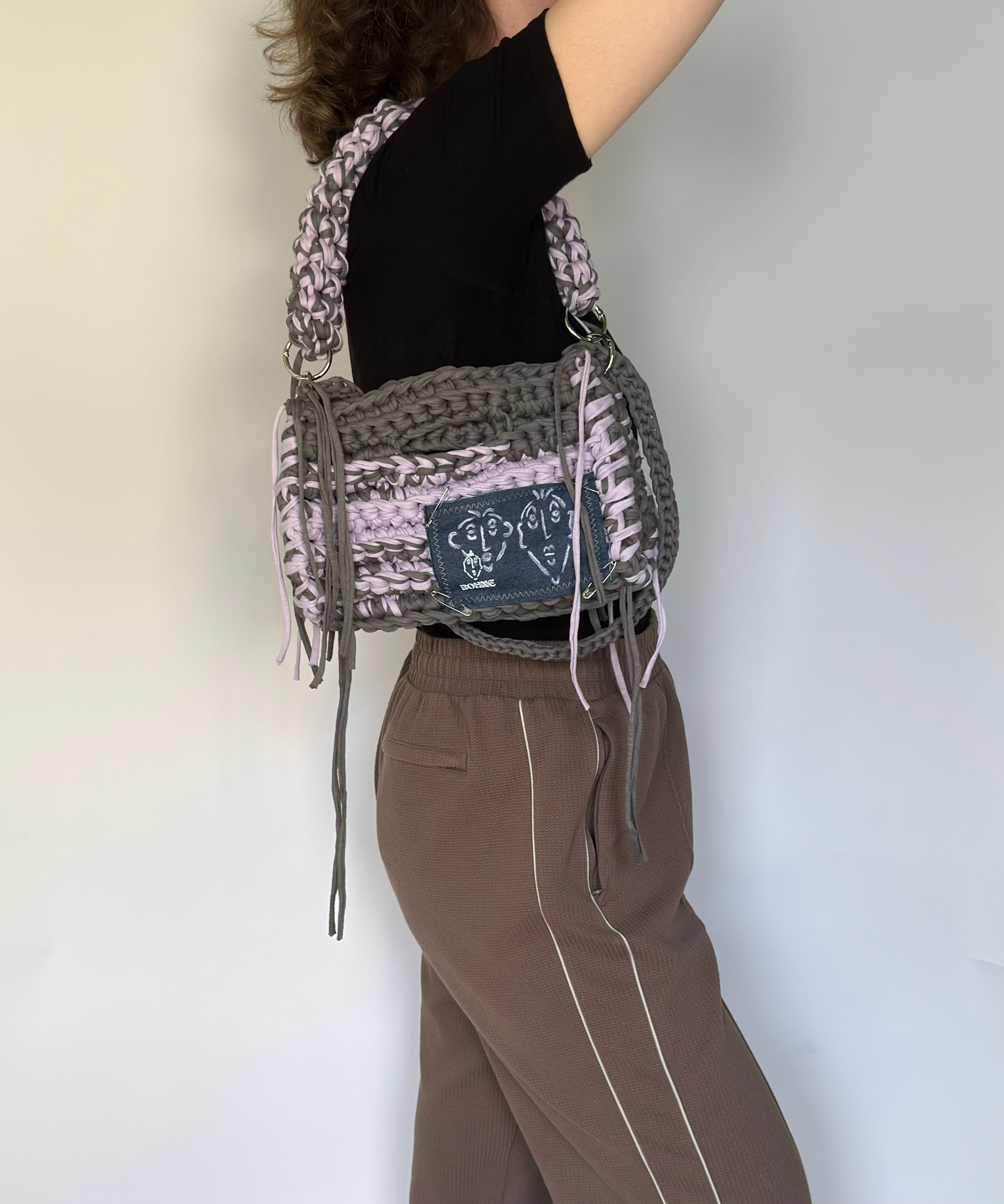 MODUL Lilac | handgehäkelte Tasche aus Recyclinggarn
