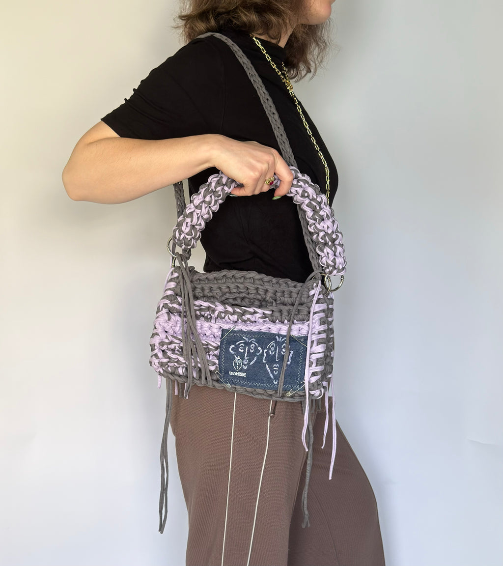 MODUL Lilac | handgehäkelte Tasche aus Recyclinggarn