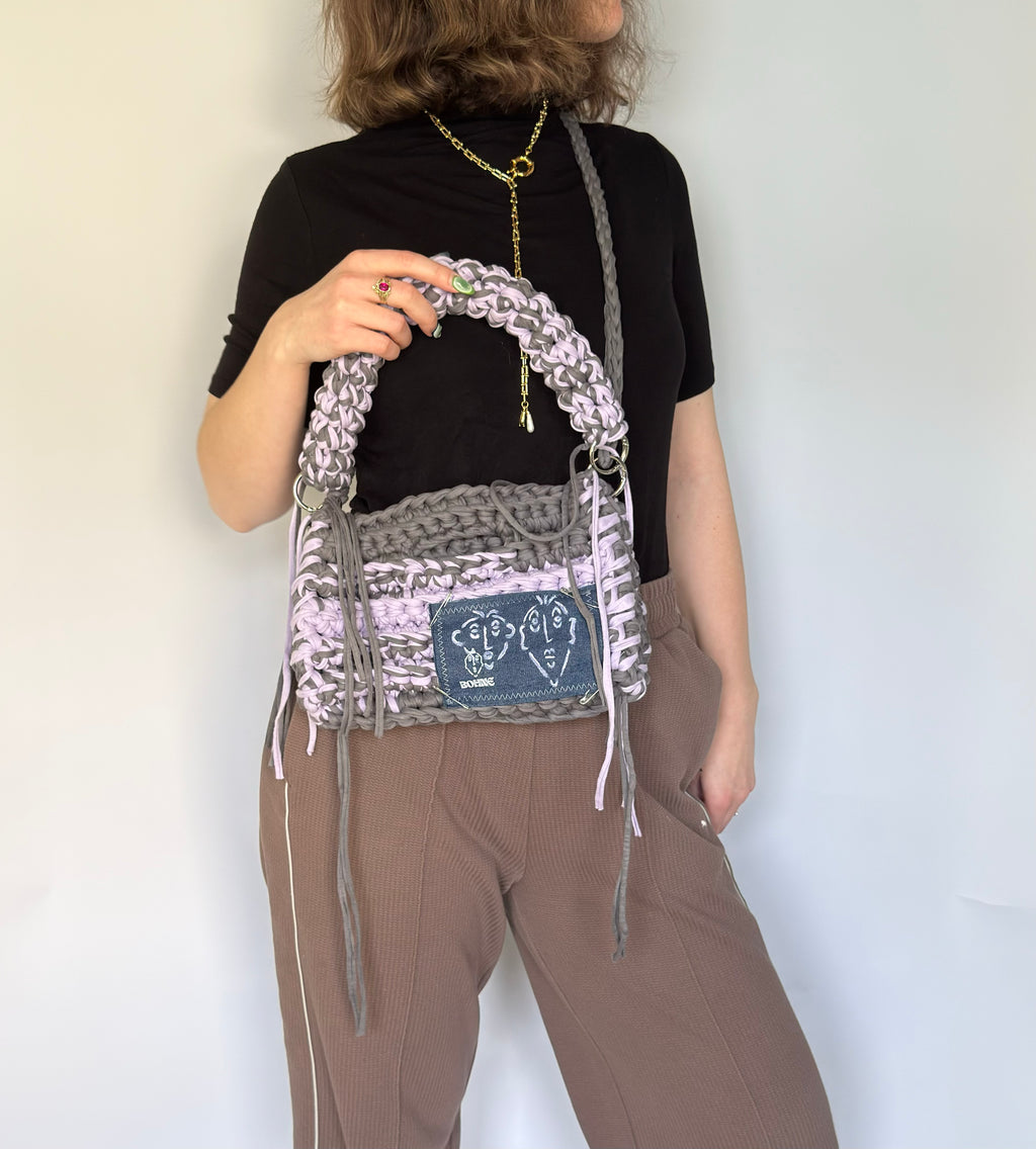 MODUL Lilac | handgehäkelte Tasche aus Recyclinggarn