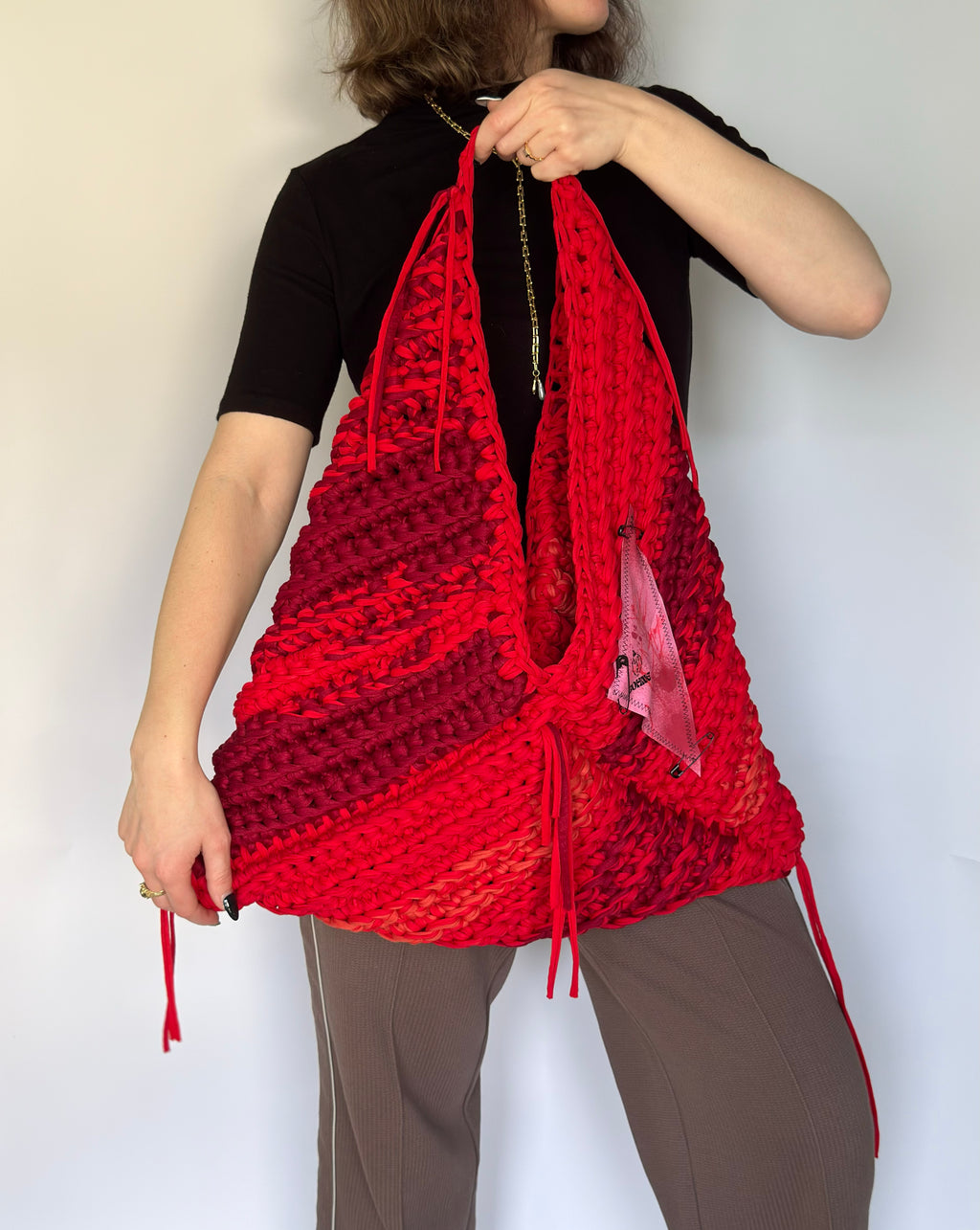 TRIA Fire XXL | handgehäkelte Tasche aus Recyclinggarn