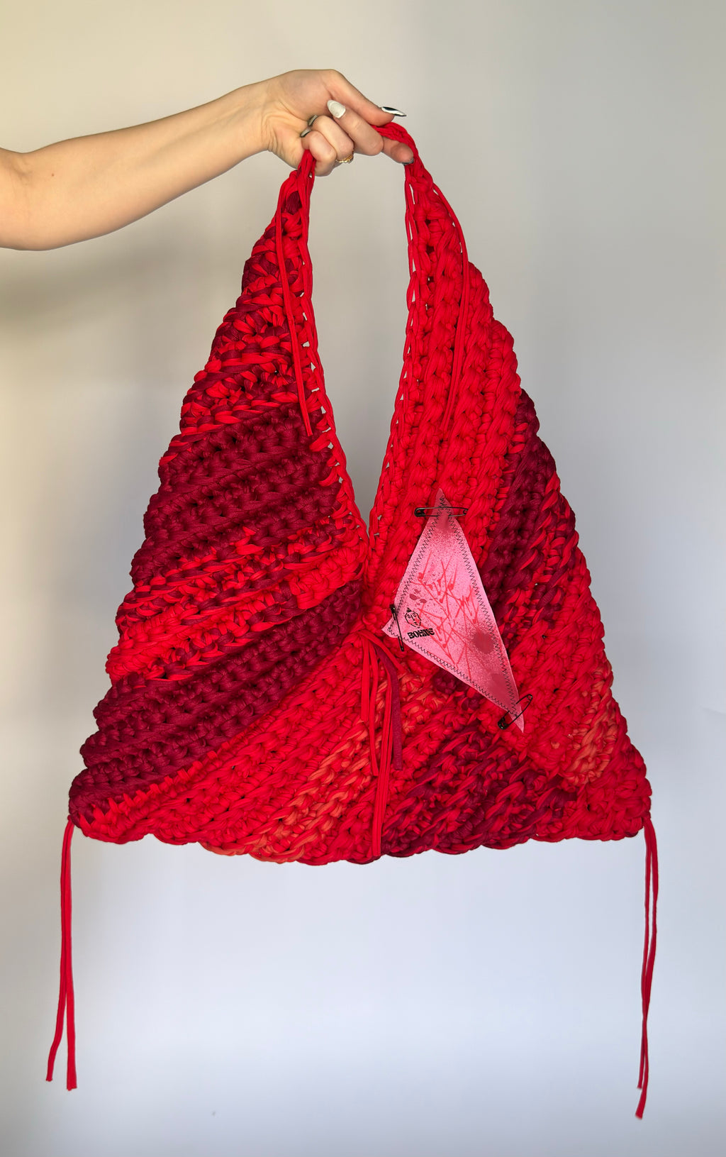 TRIA Fire XXL | handgehäkelte Tasche aus Recyclinggarn