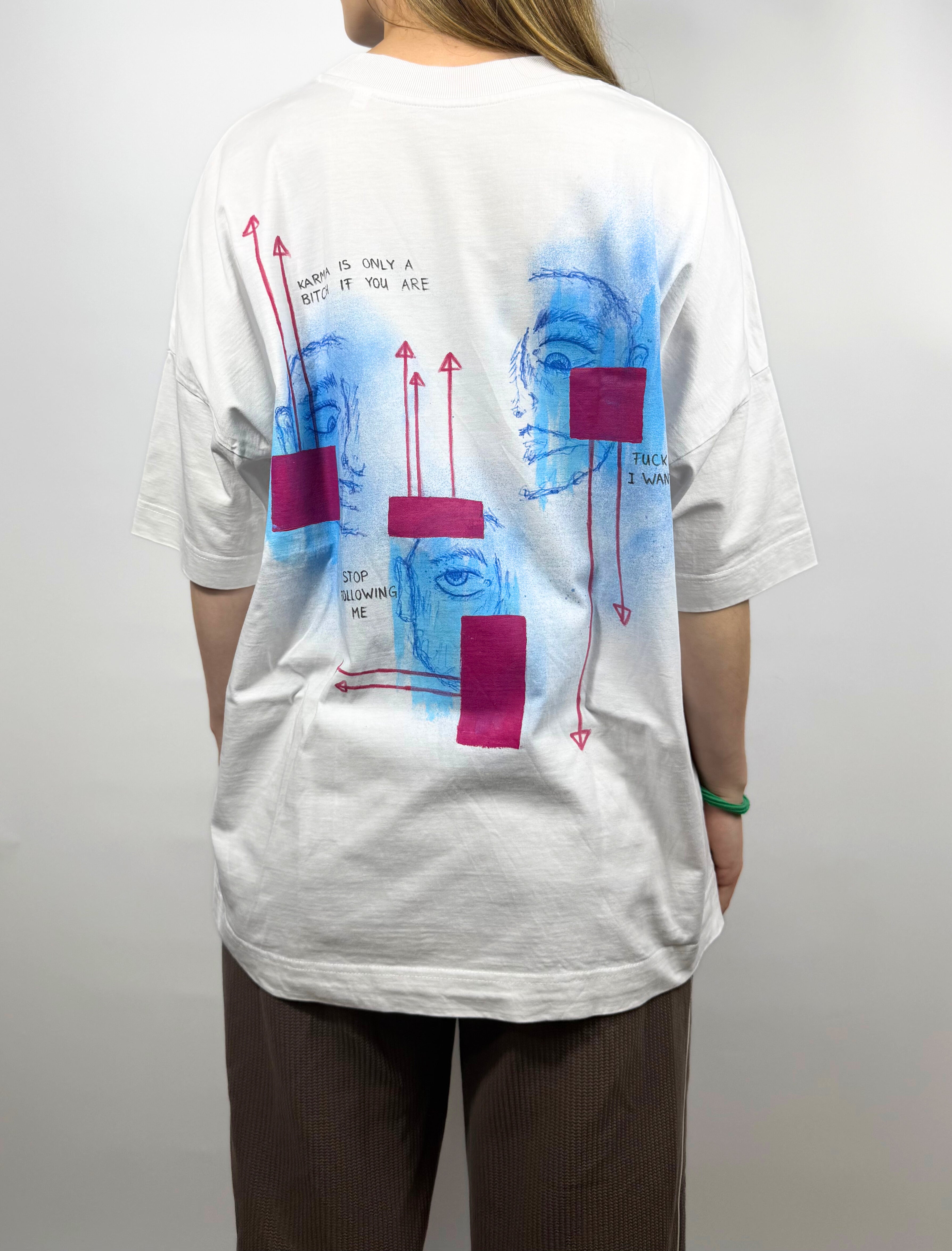 Handbemaltes T-Shirt aus Bio-Baumwolle | XL