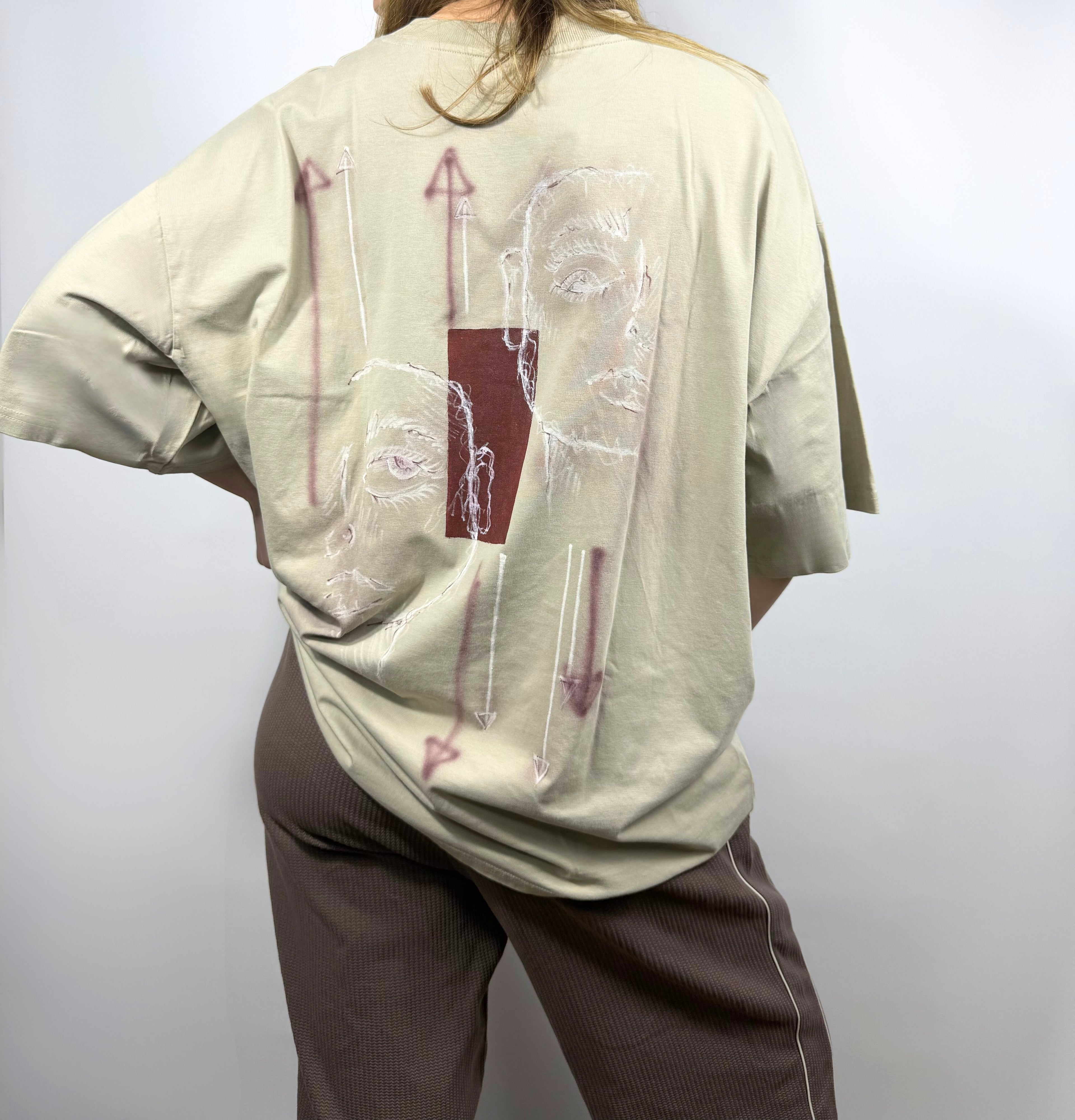 Handbemaltes T-Shirt aus Bio-Baumwolle | XL