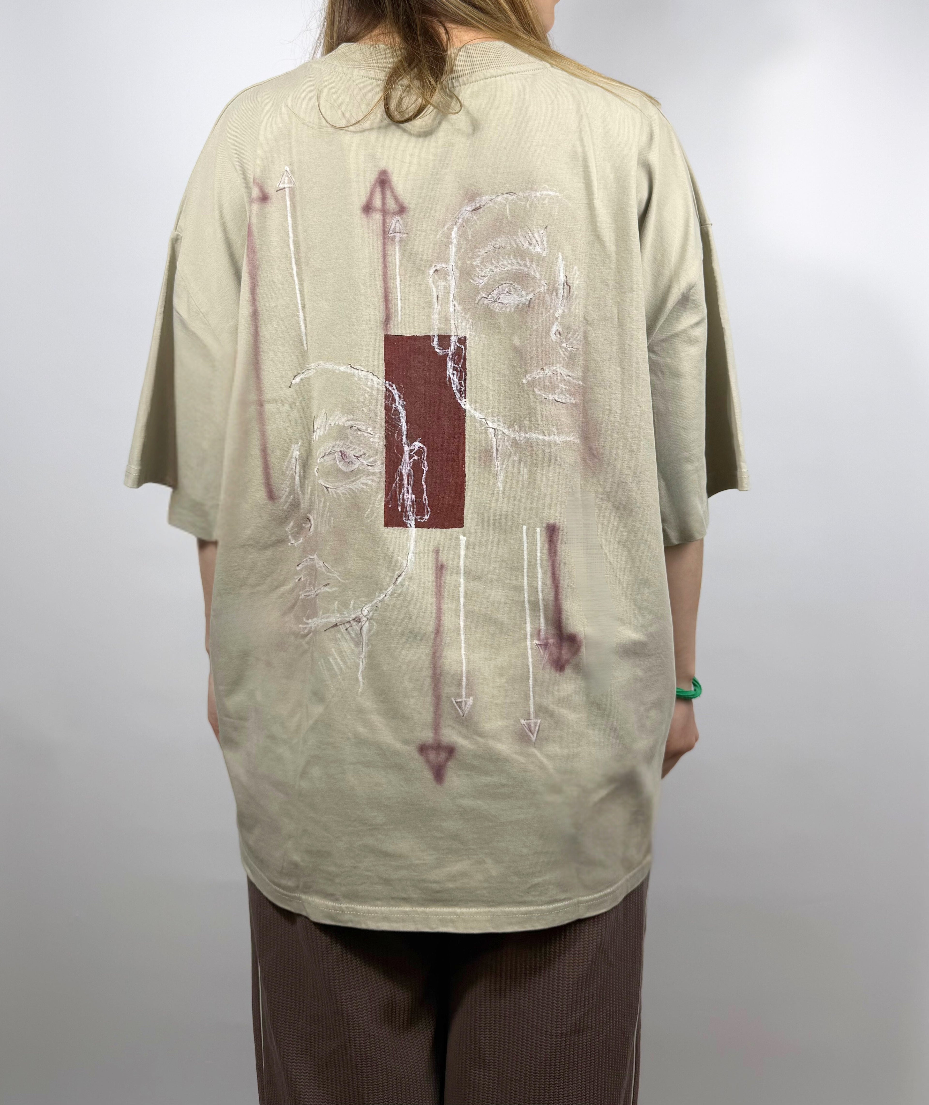 Handbemaltes T-Shirt aus Bio-Baumwolle | XL