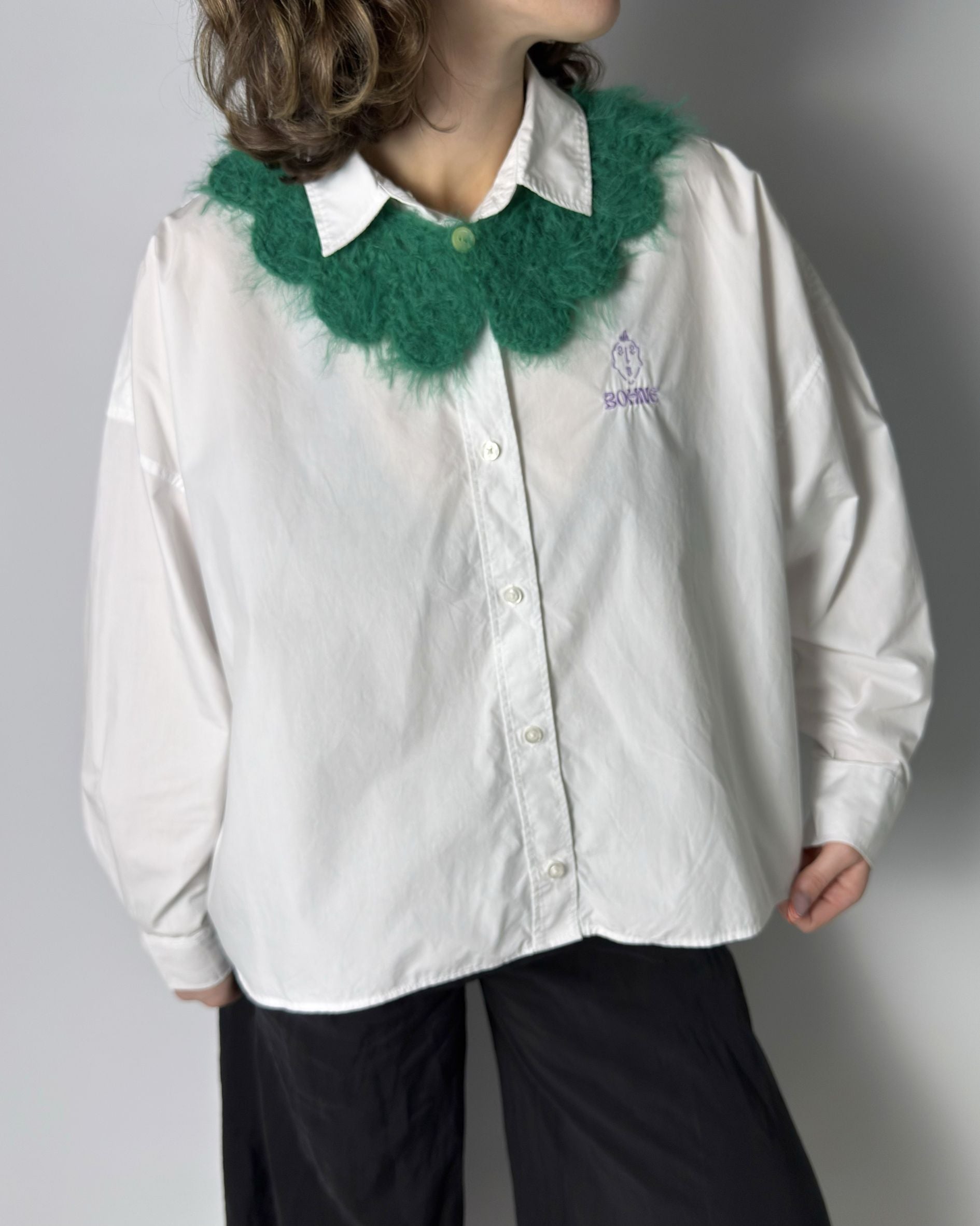 Fuzzy Collar | gehäkelter Kragen aus Merino Wollmix