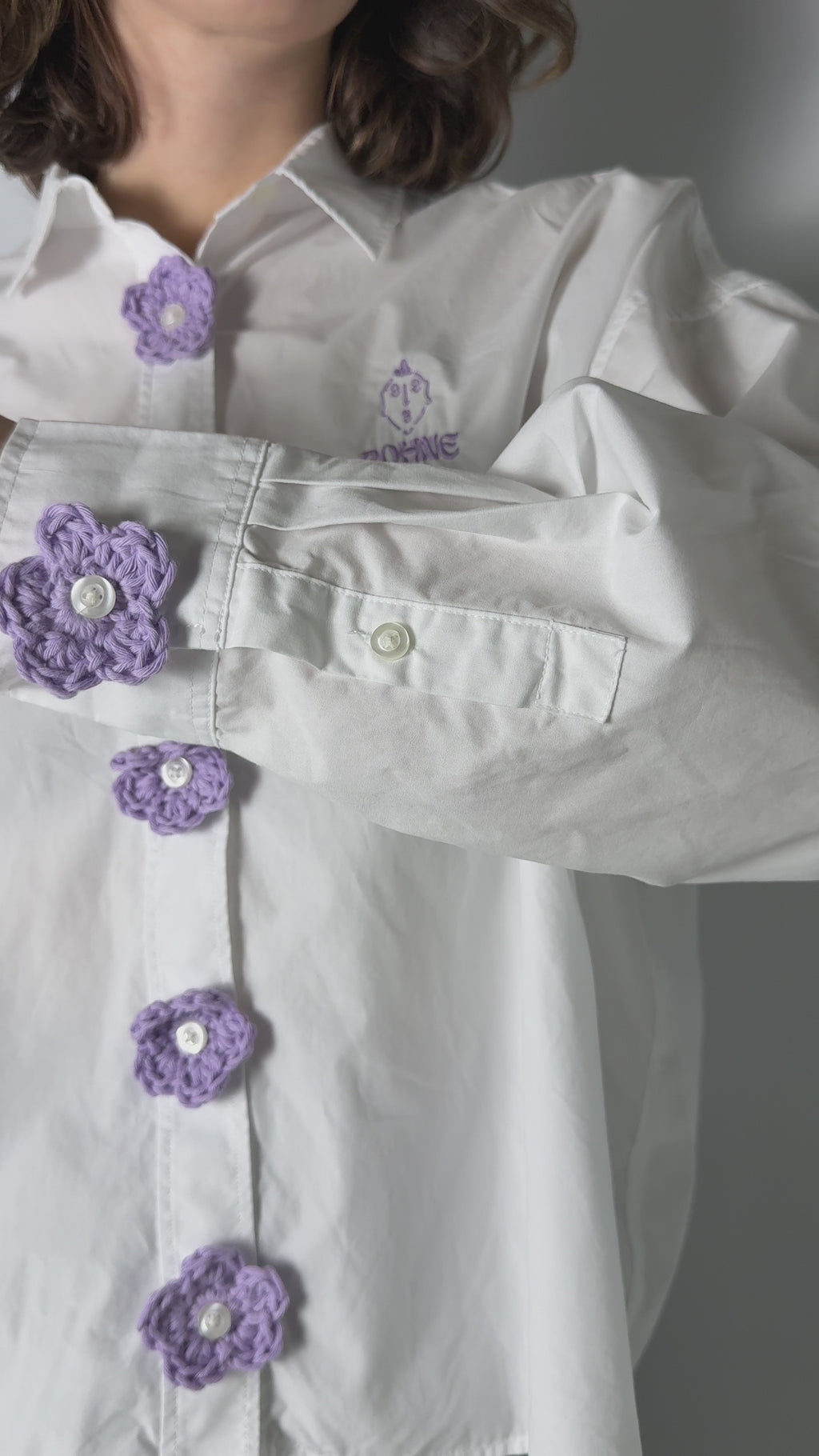 Crochet Kollektion | Blumen Hemd | Weiß