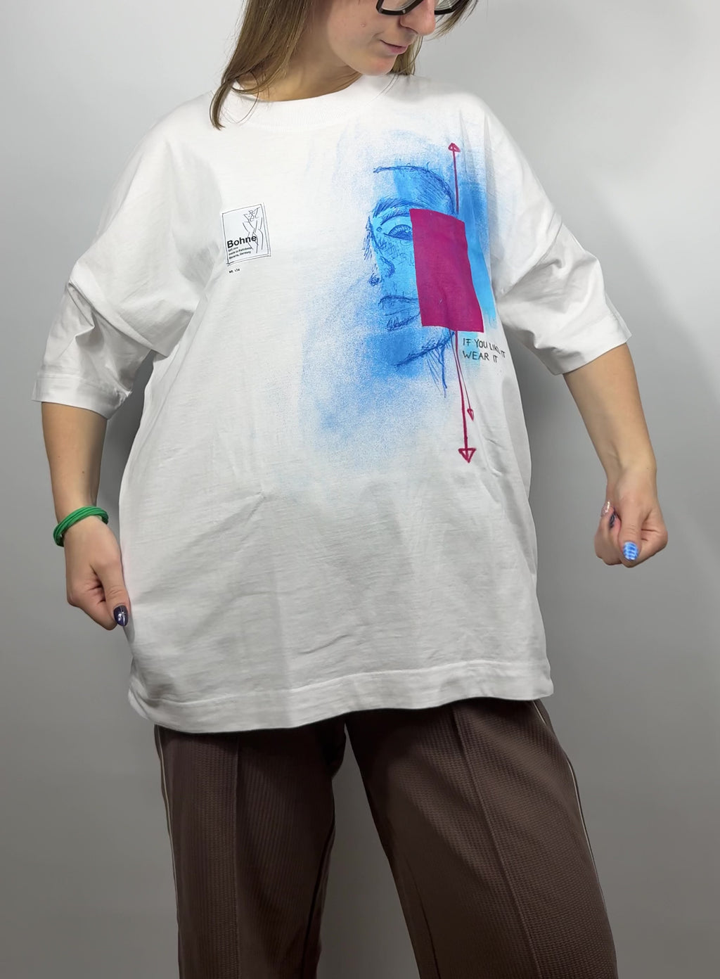 Handbemaltes T-Shirt aus Bio-Baumwolle | XL