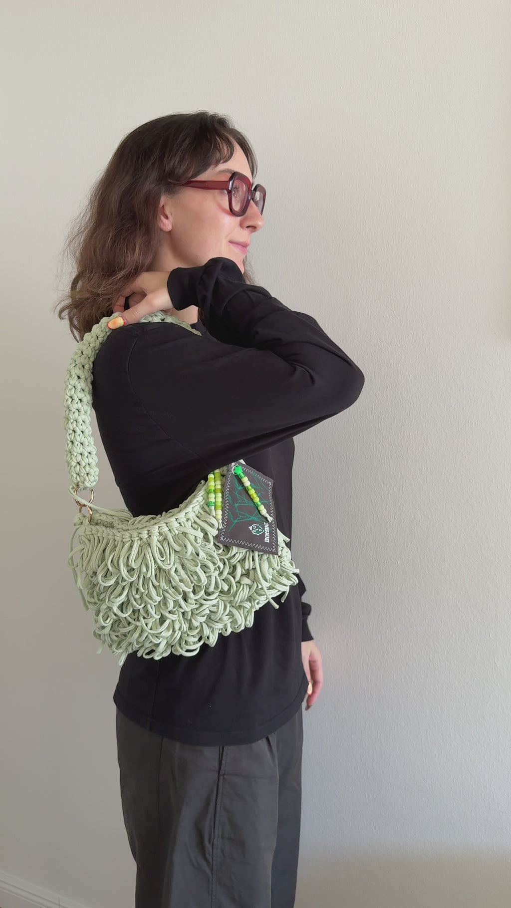 SWAY Mint | handgehäkelte Tasche aus Recyclinggarn