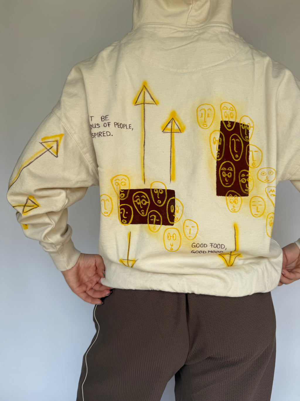 DOT Artwear Kollektion | Oversize Hoodie | Braun / Gelb | S