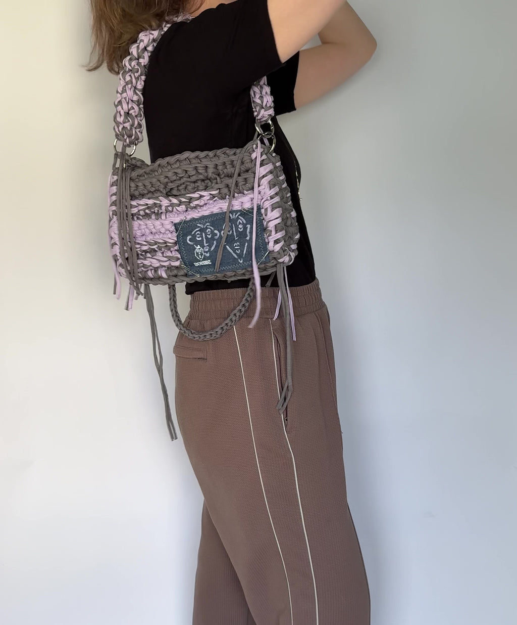 MODUL Lilac | handgehäkelte Tasche aus Recyclinggarn